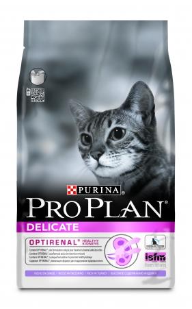 Сухой корм Purina Pro Plan Delicate со вкусом индейки для котов с проблемами пищеварения фото