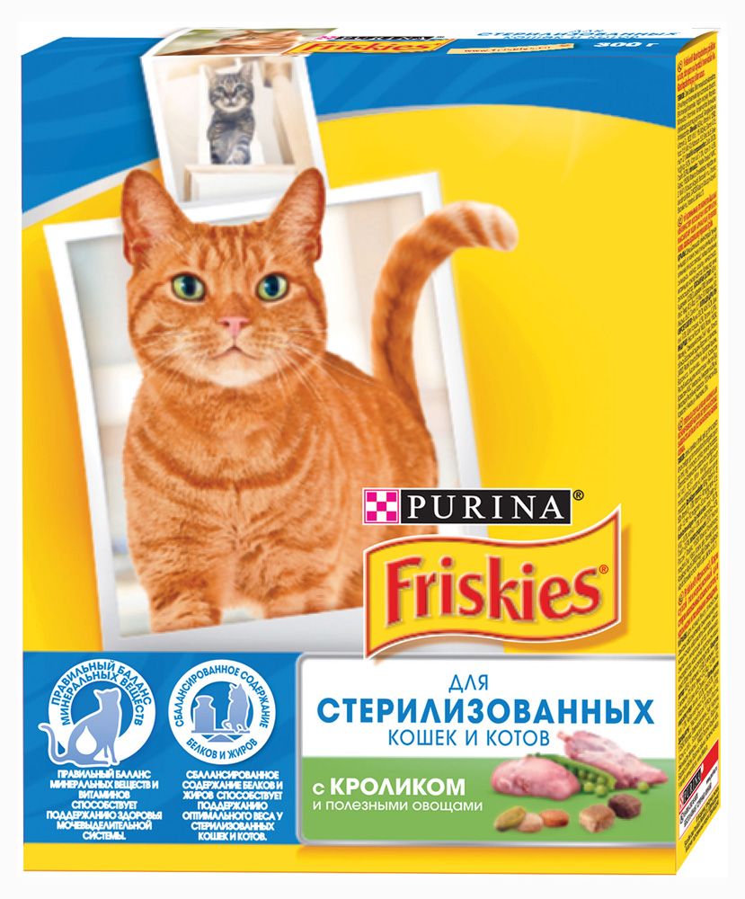 Сухой корм Friskies для стерилизованных кошек с кроликом и полезными овощами фото