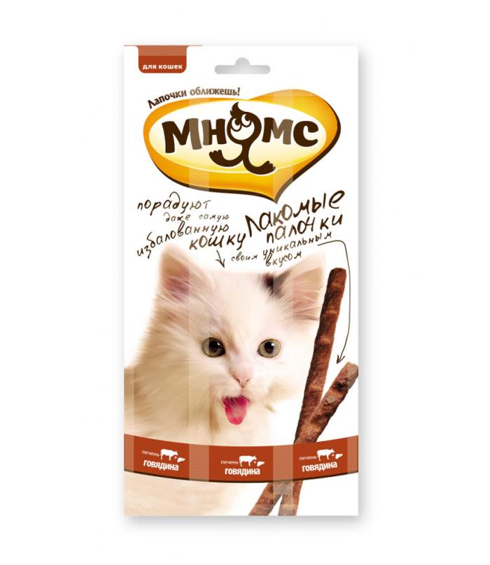 Лакомство для кошек МНЯМС Pro Pet палочки говядина печень