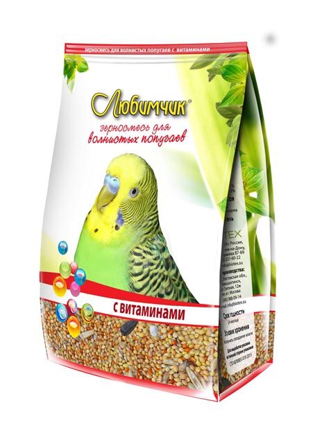 Корм для волнистых попугаев Любимчик с витаминами