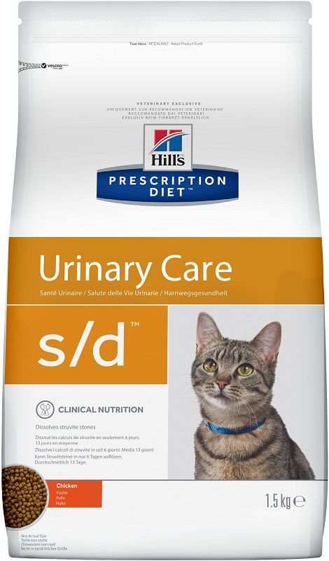 Сухой диетический корм для кошек Hill's Prescription Diet s/d Urinary Care при профилактике мочекаменной болезни (мкб), курицей фото