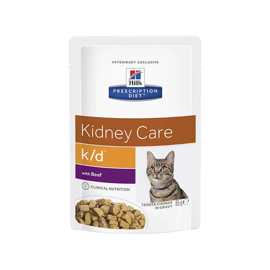 Влажный диетический корм для кошек Hill's Prescription Diet k/d Kidney Care при хронической болезни почек, с говядиной