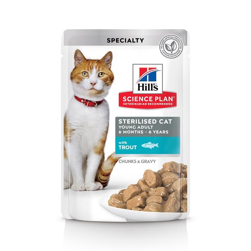 Hill's Science Plan Sterilised Cat влажный корм для кошек и котят от 6 месяцев с форелью