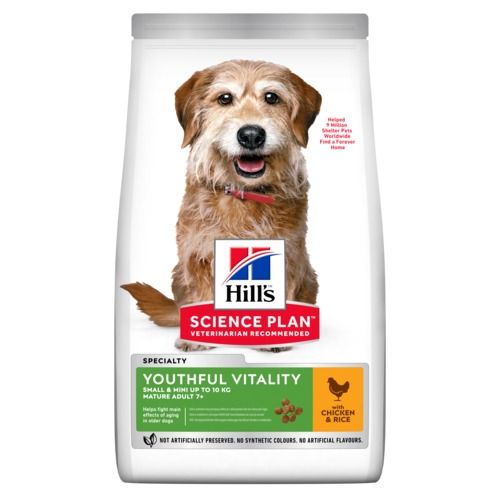 Сухой корм Hill's Science Plan Youthful Vitality для пожилых собак (7+) мелких пород для поддержания здоровья в период старения, с курицей и рисом фото