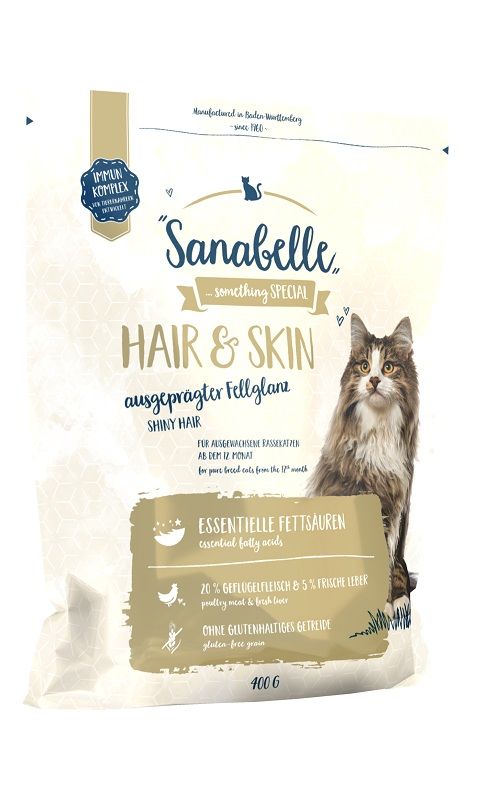 Кошачий корм Sanabelle Hair & Skin для здоровья и цвета шерсти 2 кг