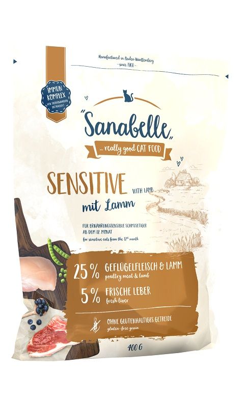 Гипоаллергенный кошачий корм Sanabelle Sensitive с ягнёнком для кошек на диете фото