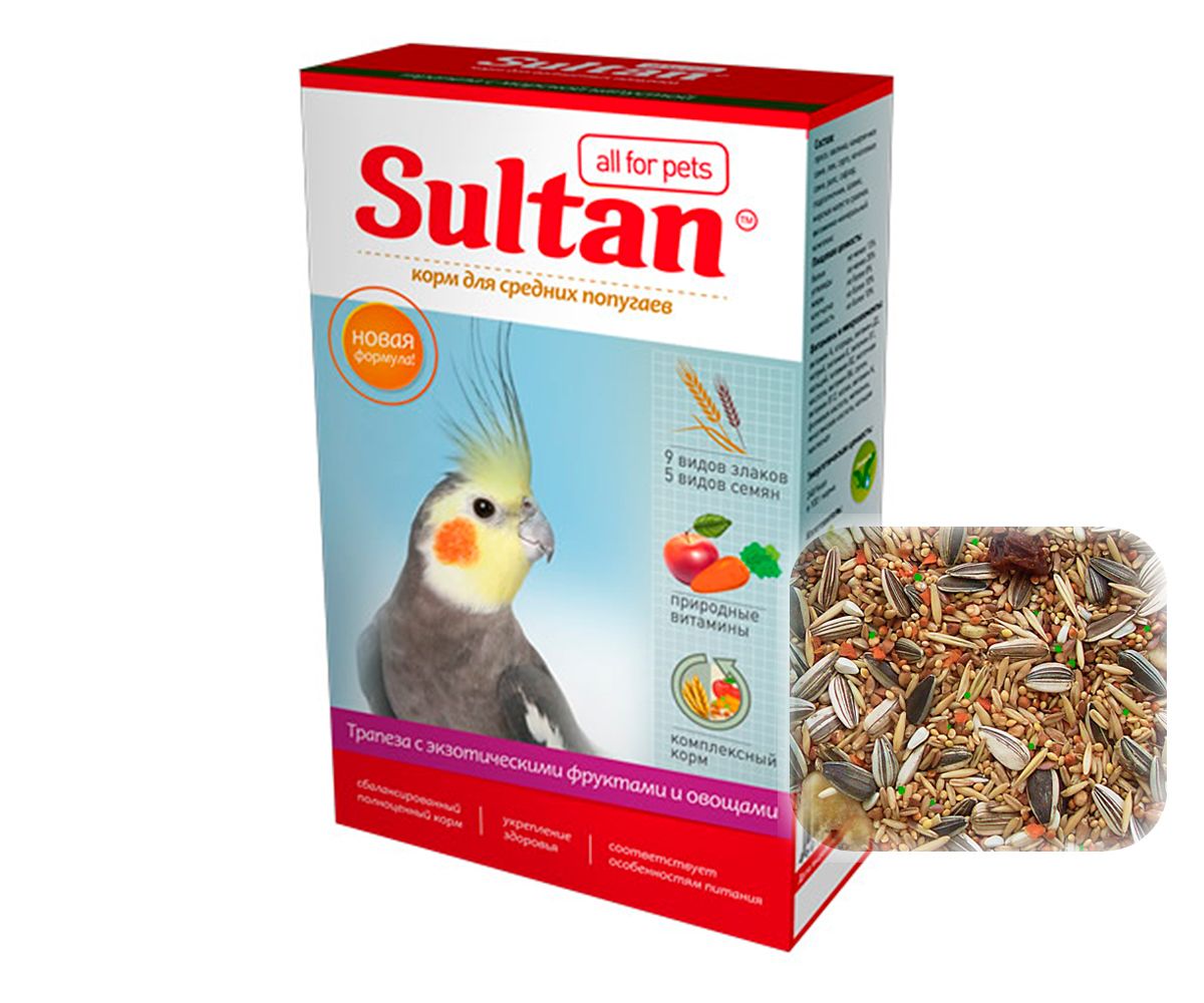 Корм для средних попугаев Sultan Трапеза с экзотическими фруктами и овощами