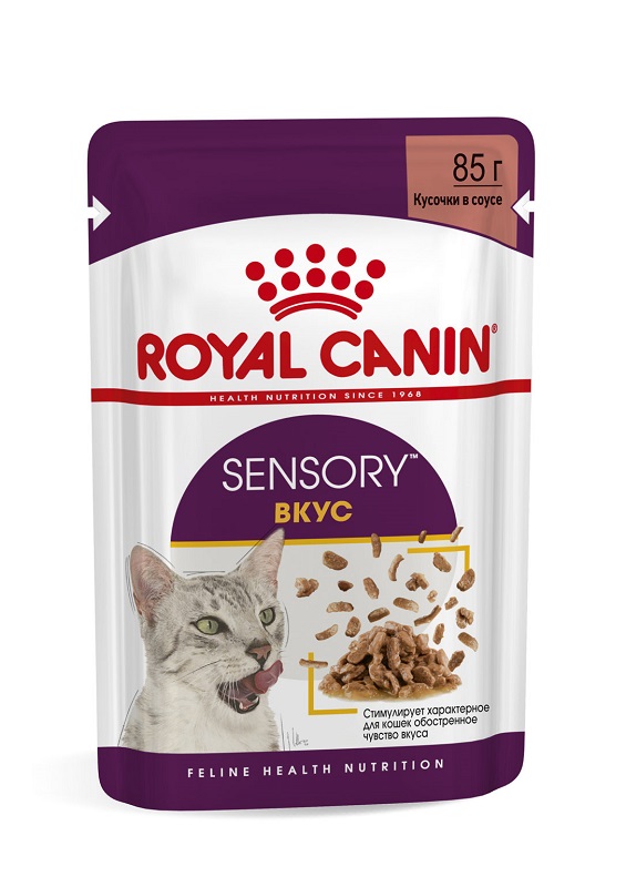 Корм консервированный полнорационный Royal Canin Sensory taste для взрослых кошек (в возрасте от 1 года до 7 лет), стимулирующий обонятельные рецепторы, кусочки в соусе