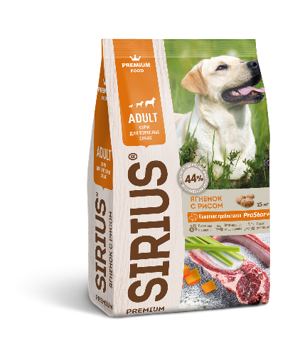Сухой корм для собак Sirius с ягненоком и рисом фото