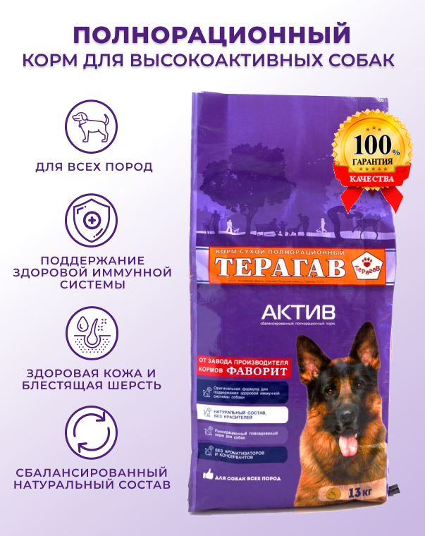 Корма для собак ТЕРАГАВ Актив 13 кг.