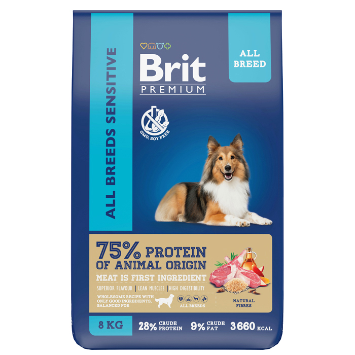 Brit Premium Dog Sensitive с ягненком и индейкой для взрослых собак всех пород