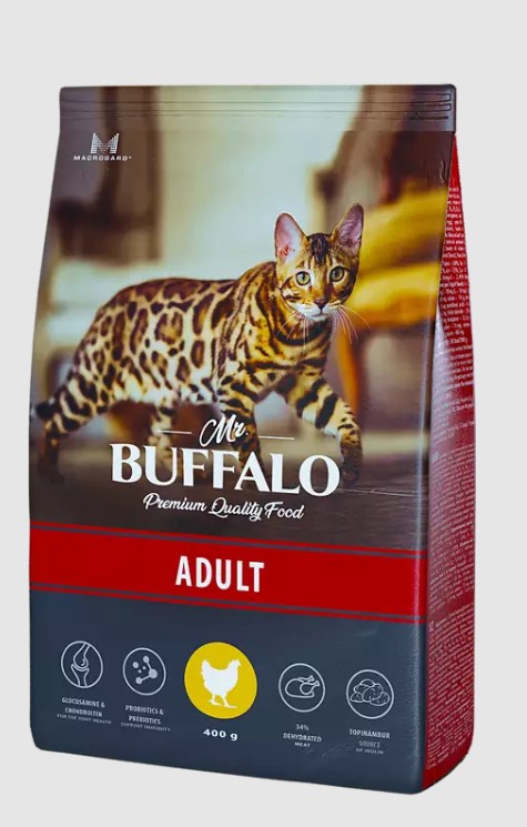 Сухой корм Mr. Buffalo для взрослых кошек с курицей фото