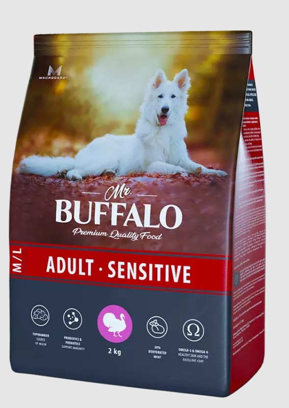 Сухой корм Mr. Buffalo Sensitive с индейкой для взрослых собак всех пород с чувствительным пищеварением фото