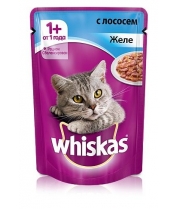 Влажный корм для кошек желе Whiskas с лососем фото