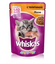 Влажный корм для котят желе Whiskas с телятиной фото