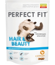 Сухой корм PERFECT FIT HAIR & BEAUTYМ для кошек со вкусом курицы фото