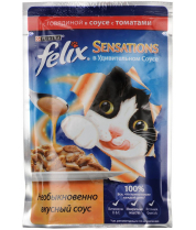 Влажный корм Felix "Sensations" с говядиной в соусе с томатами фото