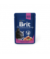 Влажный корм Brit Premium Лосось и форель для взрослых кошек фото