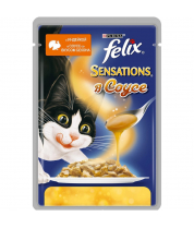 Влажный корм Felix "Sensations" со вкусом индейки в соусе со вкусом бекона фото