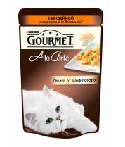 Влажный корм для кошек Gourmet A la Carte С индейкой и гарниром a la Ratatouille с зеленым горошком и морковью фото