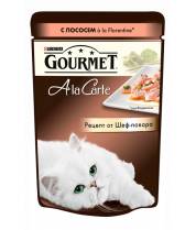 Влажный корм для кошек Gourmet A la Carte С лососем a la Florentine со шпинатом, цукини и зеленой фасолью фото