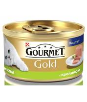 Влажный консервированный корм GOURMET GOLD паштет с кроликом фото