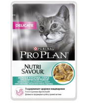 Влажный корм PRO PLAN NUTRISAVOUR Delicate для кошек с чувствительным пищеварением с океанической рыбой в соусе фото