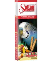 Палочки зерновые для волнистых попугаев Sultan с фруктами и овощами фото