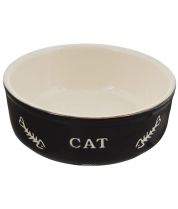 Миска керамическая с рисунком CAT черная, Nobby фото