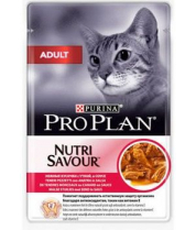 Корм для кошек Pro Plan Nutrisavour Adult для взрослых кошек, с уткой в соусе, 85 г фото