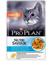 Корм для кошек Pro Plan Nutrisavour Derma Plus для взрослых кошек, с треской в соусе, 85 г фото