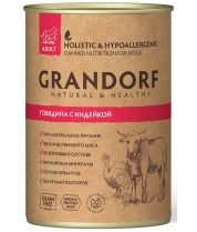 Grandorf Консервы для собак «Говядина с индейкой в ароматном желе», 400гр фото