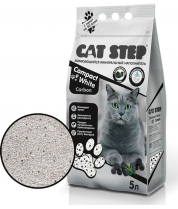 Наполнитель комкующийся минеральный CAT STEP Compact White Carbon,5 л фото