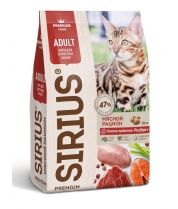 Sirius Мясной рацион сухой корм для кошек 1,5 кг. фото