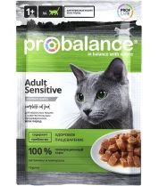 Влажный корм для кошек с чувствительным пищеварением Probalance Adult Sensitive 85 г фото