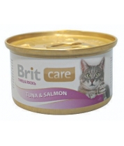 Консервы суперпремиум класса для кошек BRIT Care со вкусом тунеца и лосося фото