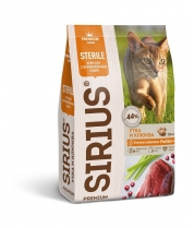 Сухой корм для стерилизованных кошек Sirius с уткой и клюквой фото