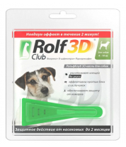 Rolf Club 3D Капли, для собак 4-10 кг, от клещей, блох и комаров 1 пип. фото