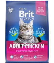 Сухой корм Brit Premium Cat Adult Chicken для взрослых кошек с курицей фото