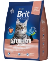 Сухой корм Brit Premium Cat Sterilized Salmon & Chicken с лососем и курицей для взрослых стерилизованных кошек фото