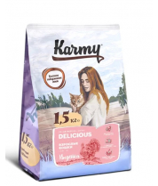 Сухой корм для взрослых кошек привередливых в питании Karmy Delicious с индейкой 10 кг фото