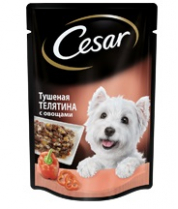 Влажный корм для собак Цезарь Тушеная телятина с овощами, 85 г фото