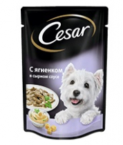 Влажный корм для собак Цезарь Ягненок в сырном соусе, 85 г фото