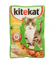 Влажный корм для кошек Kitekat с курицей в желе 85 г фото