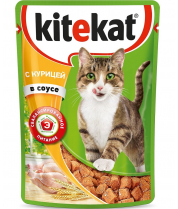Влажный корм для кошек Kitekat с курицей в соусе 85 г фото