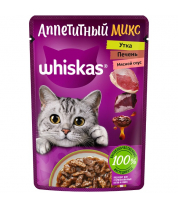 Влажный корм для кошек Whiskas Аппетитный микс утка/печень в мясном соусе 75 г фото
