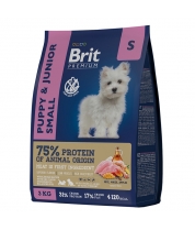 Brit Premium Dog Puppy and Junior Small с курицей для щенков мелких пород 1кг фото