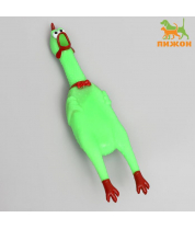 Игрушка пищащая `Задумчивая курица` для собак, 28 см, ярко-зелёная 6244391 фото