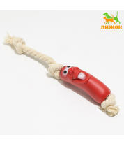 Игрушка `Весёлая сосиска на верёвке` для собак, 14 см 7121451 фото