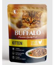 Влажный корм для котят Mr.Buffalo B309 KITTEN нежный цыпленок в соусе 85 г фото